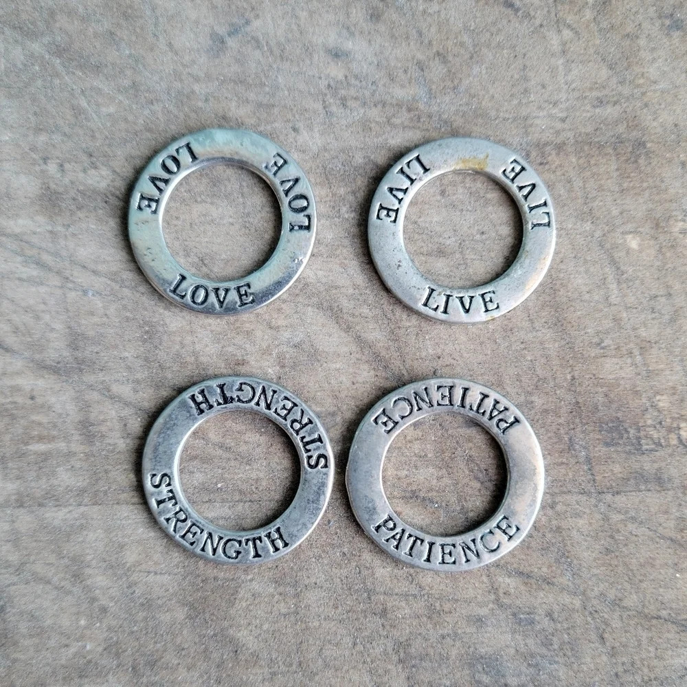 Four Silver Circle  Charms